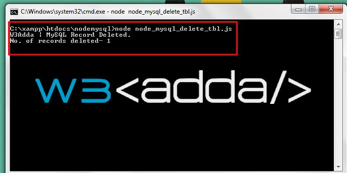 Node.js MySQL Delete Records 1