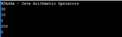 java_arithmetic_operators_example