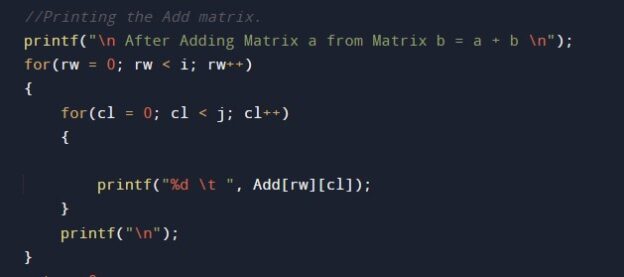 C Program to add two Matrices - W3Schools | Tutorialspoint | W3Adda