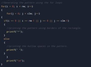 C Program To Print Hollow Rectangle Star Pattern - W3Adda